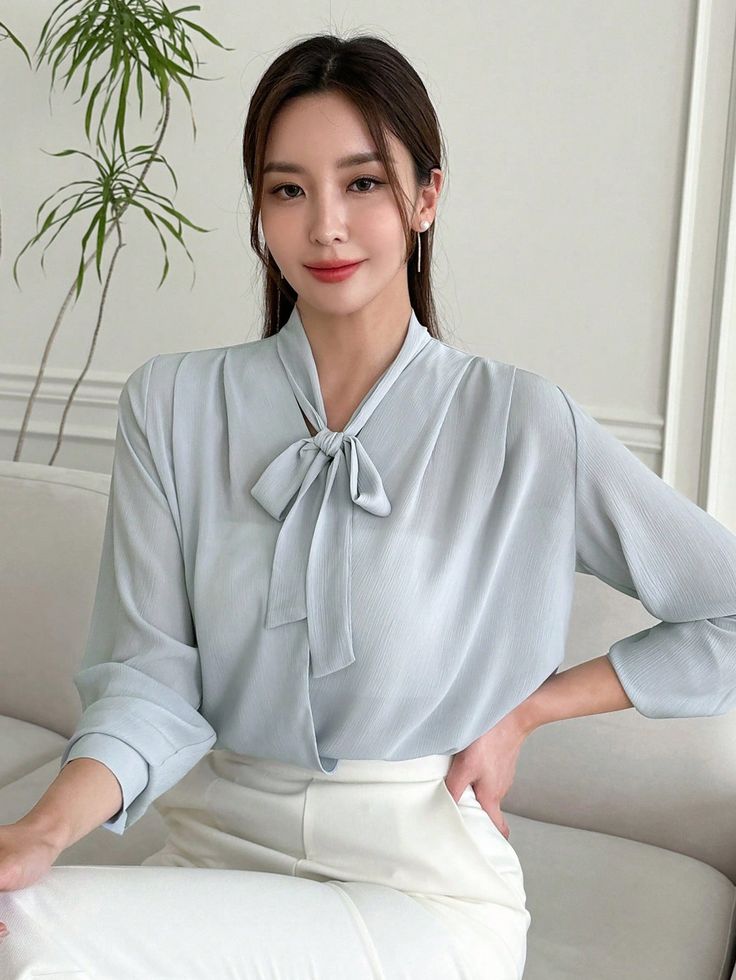 Stylish Bow Neck Shirt